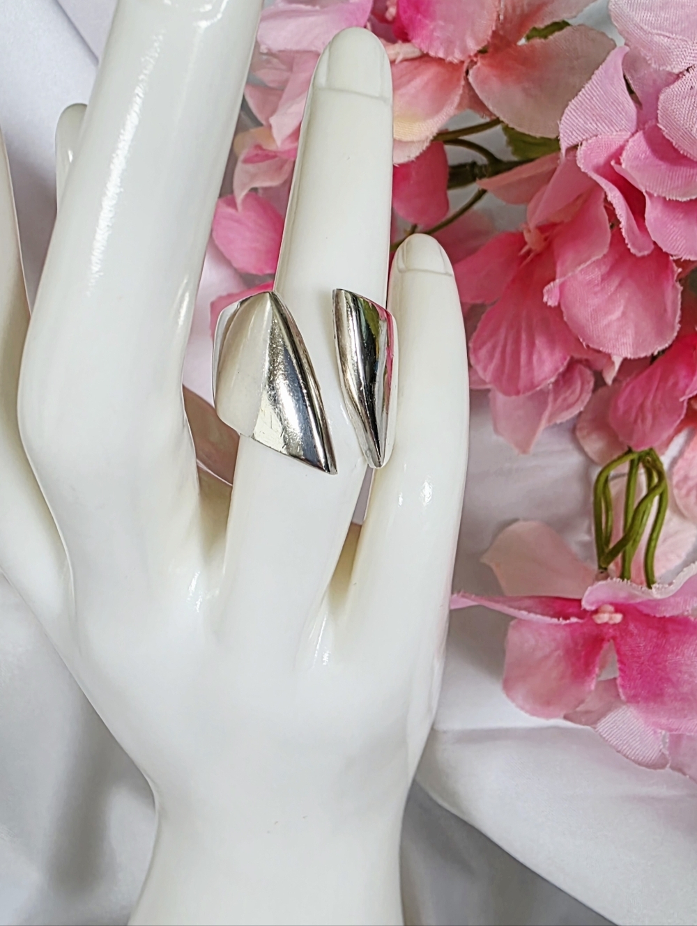 Sterling Silver Split Wide Band ring Size 7 Heavy